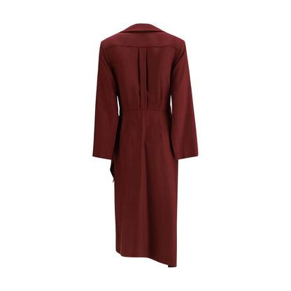 Bordeaux Silk Casual Dress