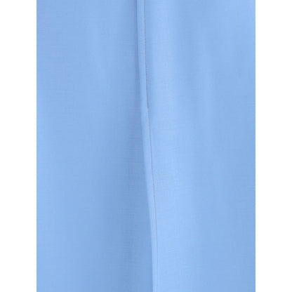Light Blue Wool Midi Skirt