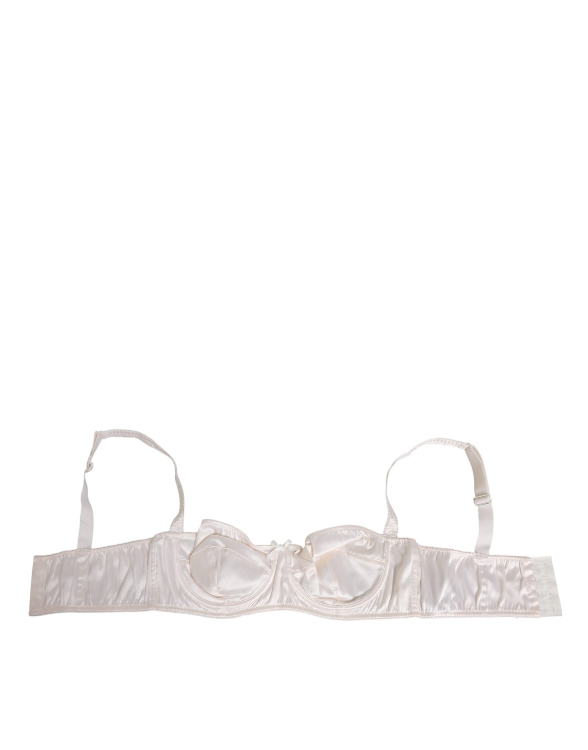 White Silk Satin Balconnet Lingerie Bra Underwear