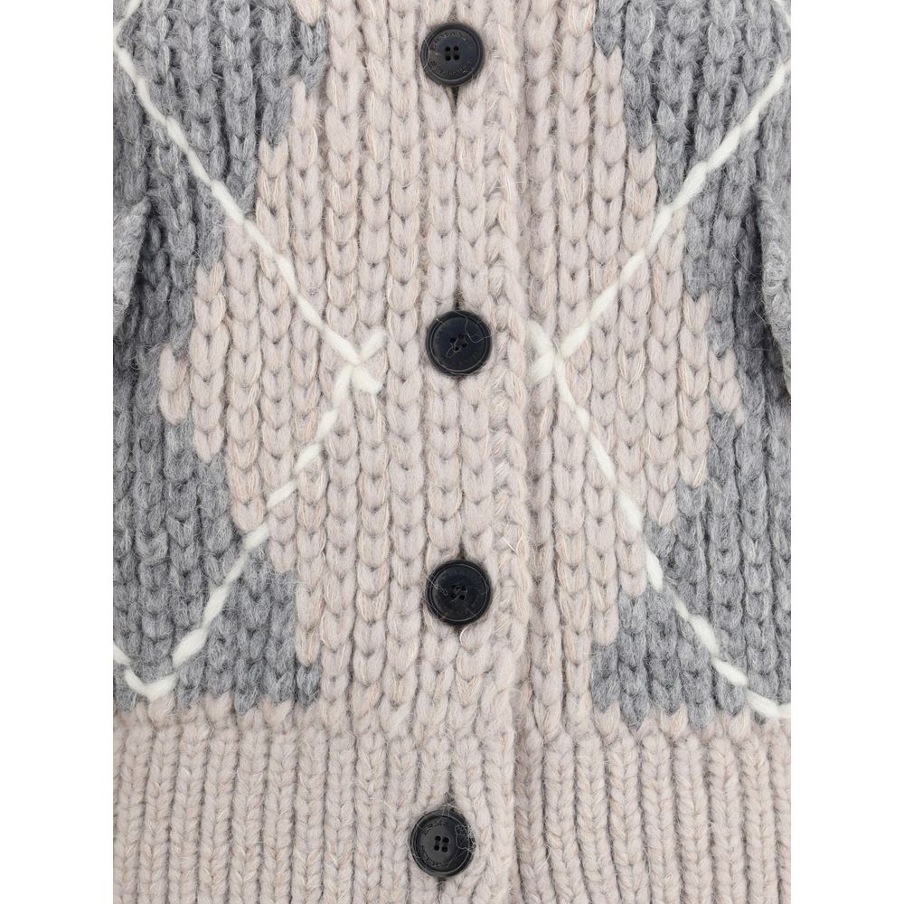 Multicolor Alpaca Vicugna Pacos Cardigan