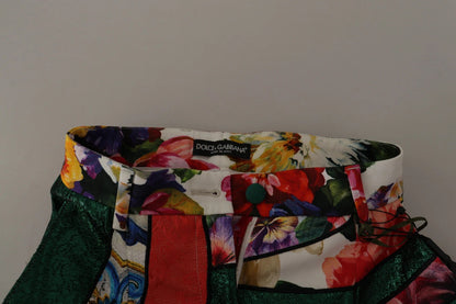 Multicolor Patchwork Jacquard High Waist Pants