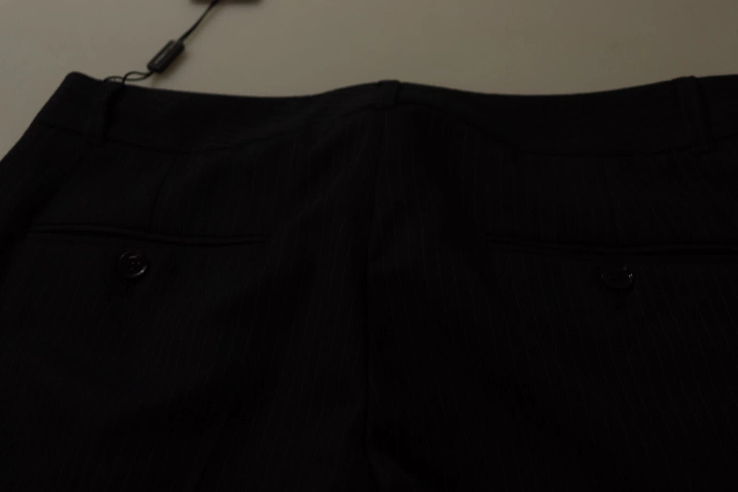 Black Stripes Mid Waist Trouser Pants