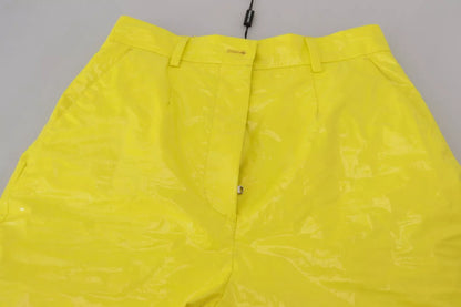 Yellow High Waist Skinny Women Trouser Pants