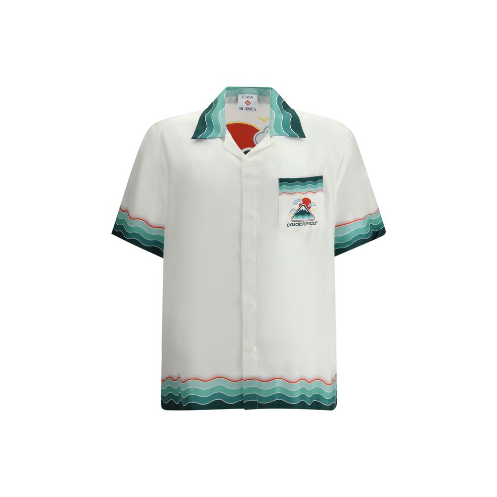 White Silk Pattern Shirt