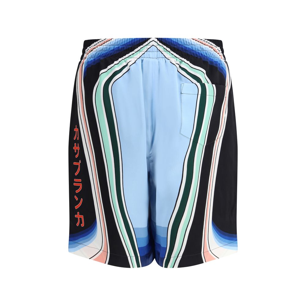 Multicolor Silk Bermuda Shorts
