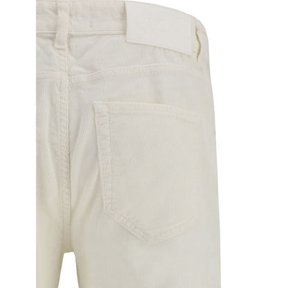 White Cotton Casual Pants