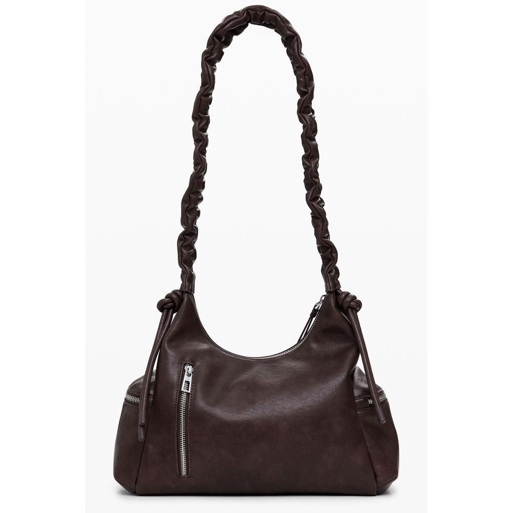 Brown Polyethylene Women Handbag
