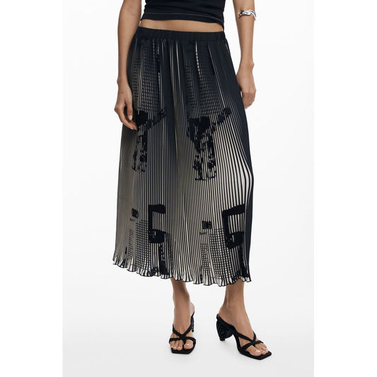 Black Polyester Women Skirt