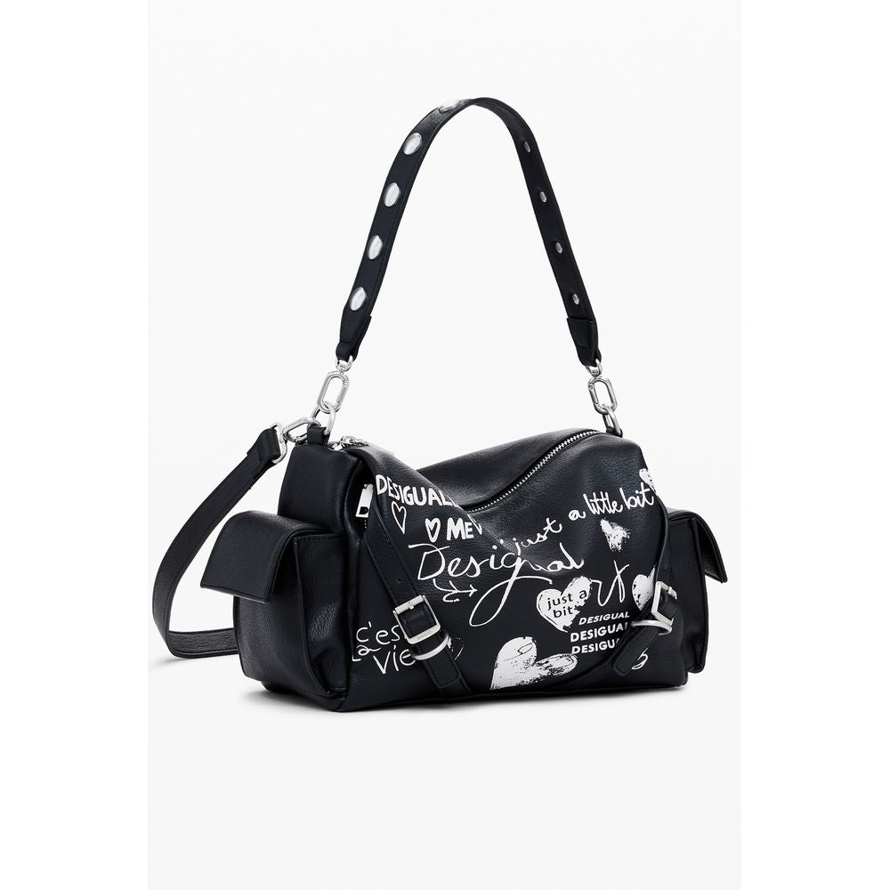 Black Polyethylene Women Handbag