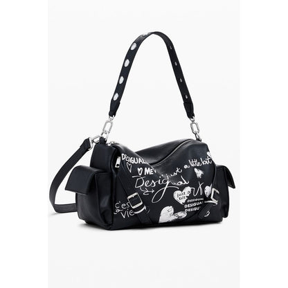 Black Polyethylene Women Handbag