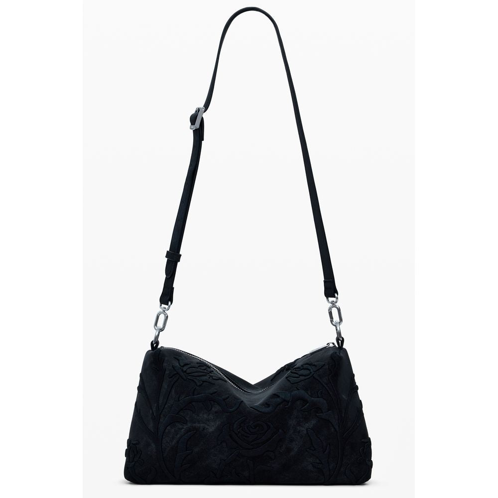 Black Polyethylene Women Handbag