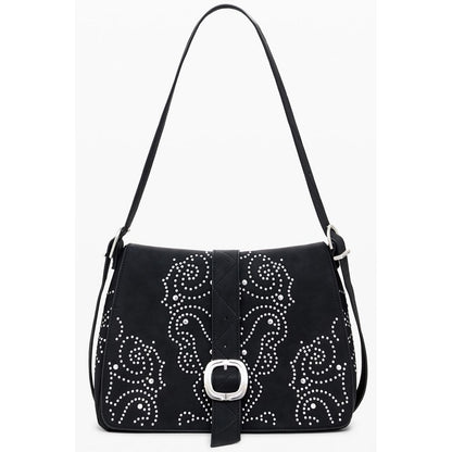 Black Polyethylene Women Handbag