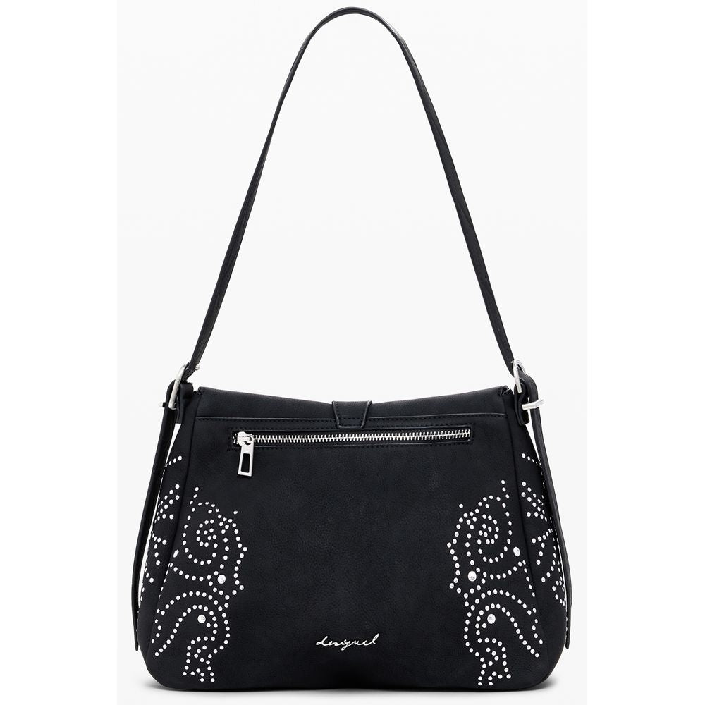 Black Polyethylene Women Handbag