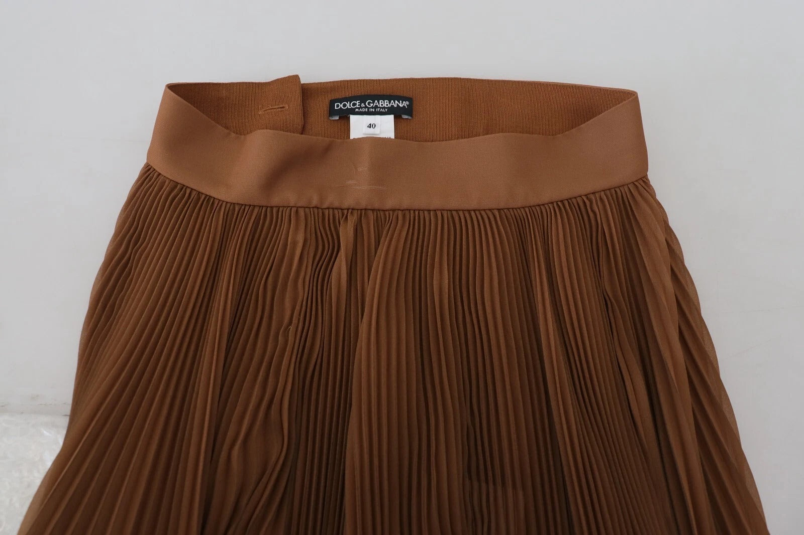 Beige Longuette Plisse Chiffon Midi Skirt