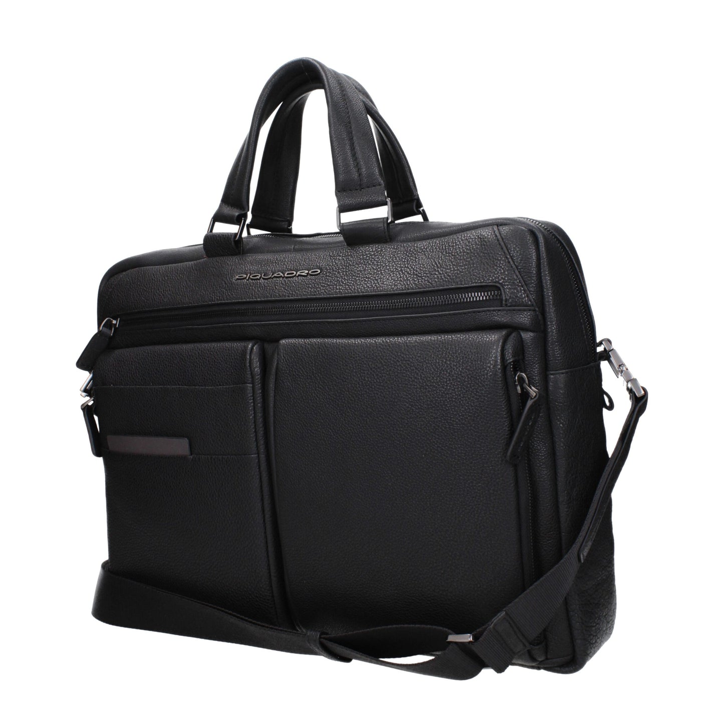Black Leather Business And Laptop Bag