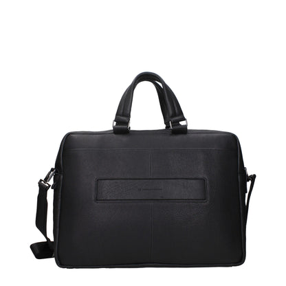 Black Leather Business And Laptop Bag