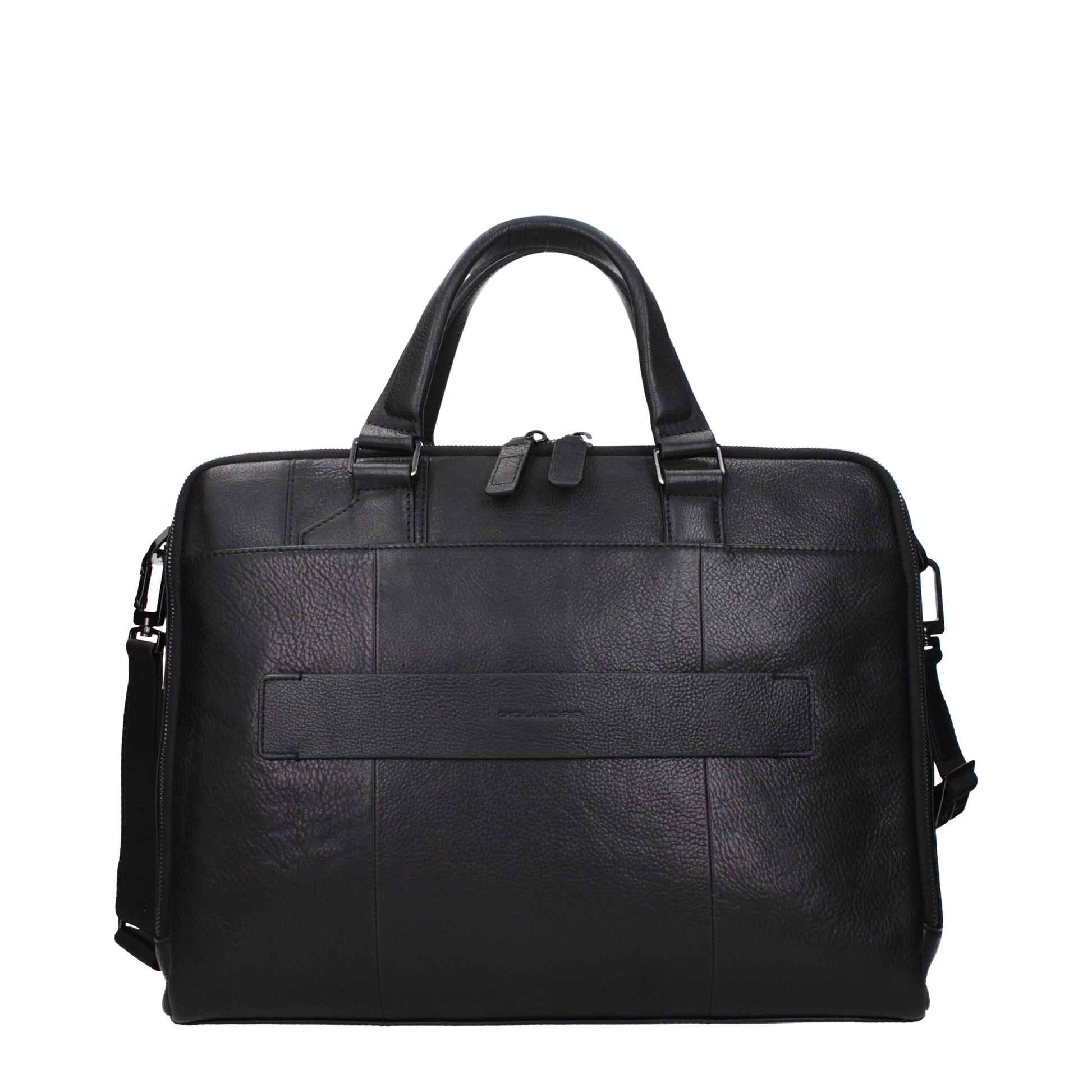 Black Leather Business And Laptop Bag