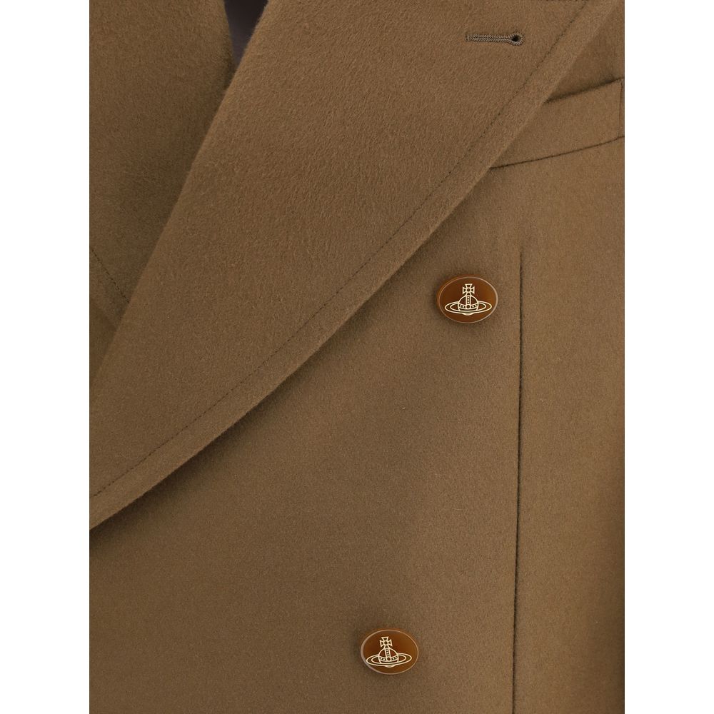 Brown Fleece Wool Coat