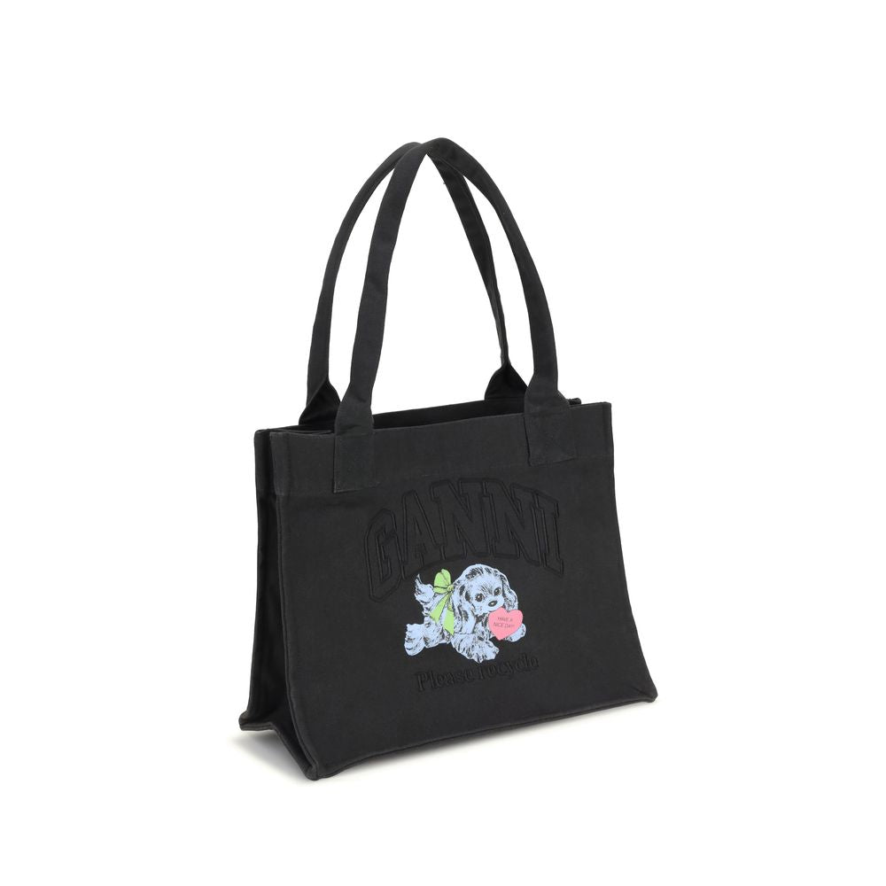 Black Cotton Shoulder Bag