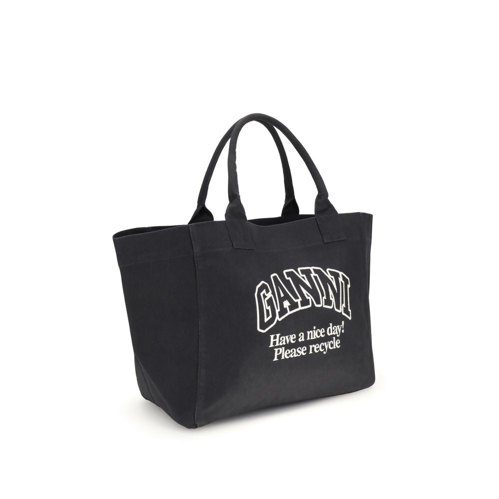 Black Cotton Shoulder Bag