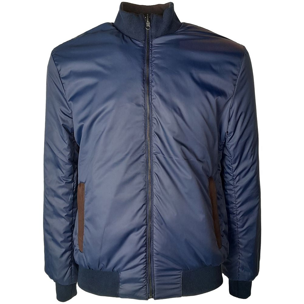 Brown Calfskin Men Bomber Jacket
