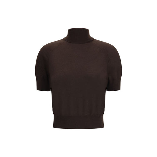 Brown Merino Wool Top