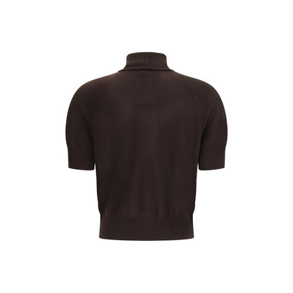 Brown Merino Wool Top
