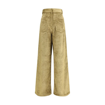 Gold Cotton Casual Pants