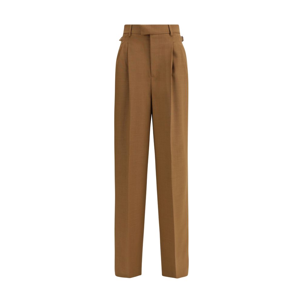 Brown Wool Casual Pants