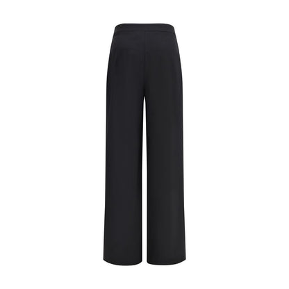 Black Polyester Casual Pants