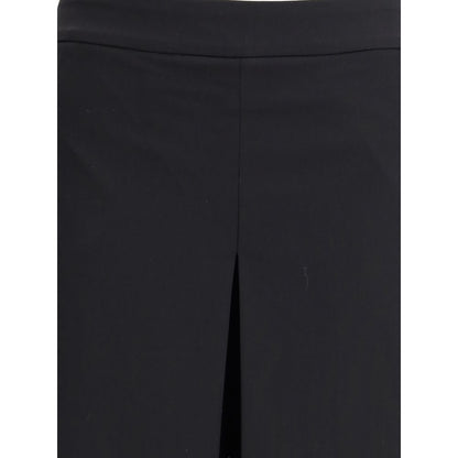 Black Polyester Casual Pants
