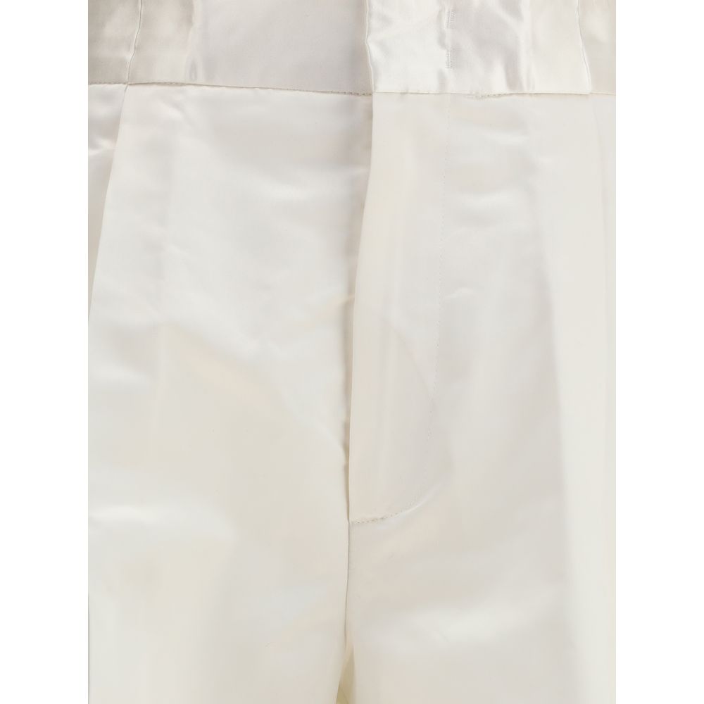 Cream Silk Pants