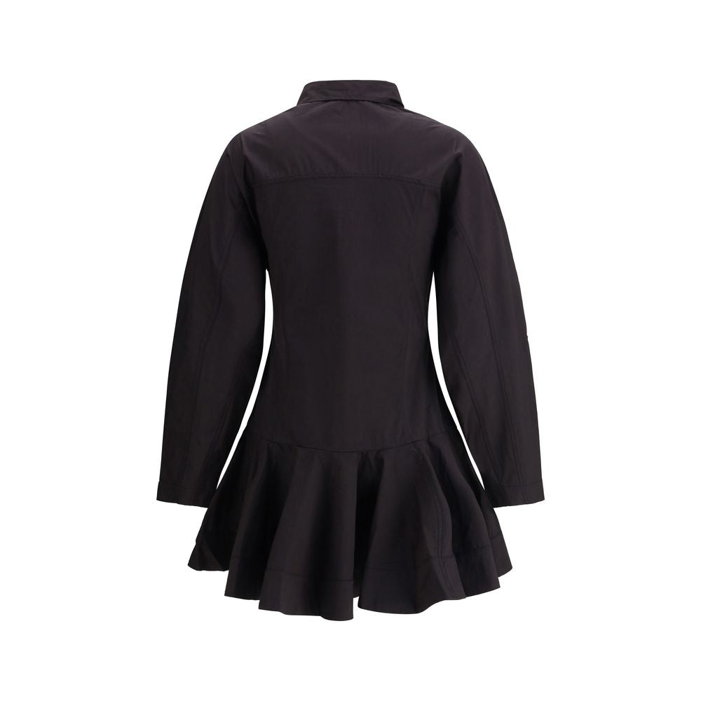 Black Cotton Casual Dress