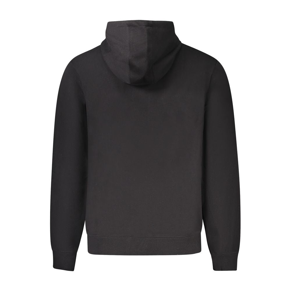 Black Cotton Men Hoodie