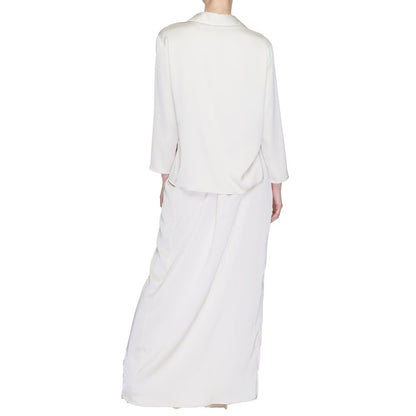 Beige Polyester Long Dress