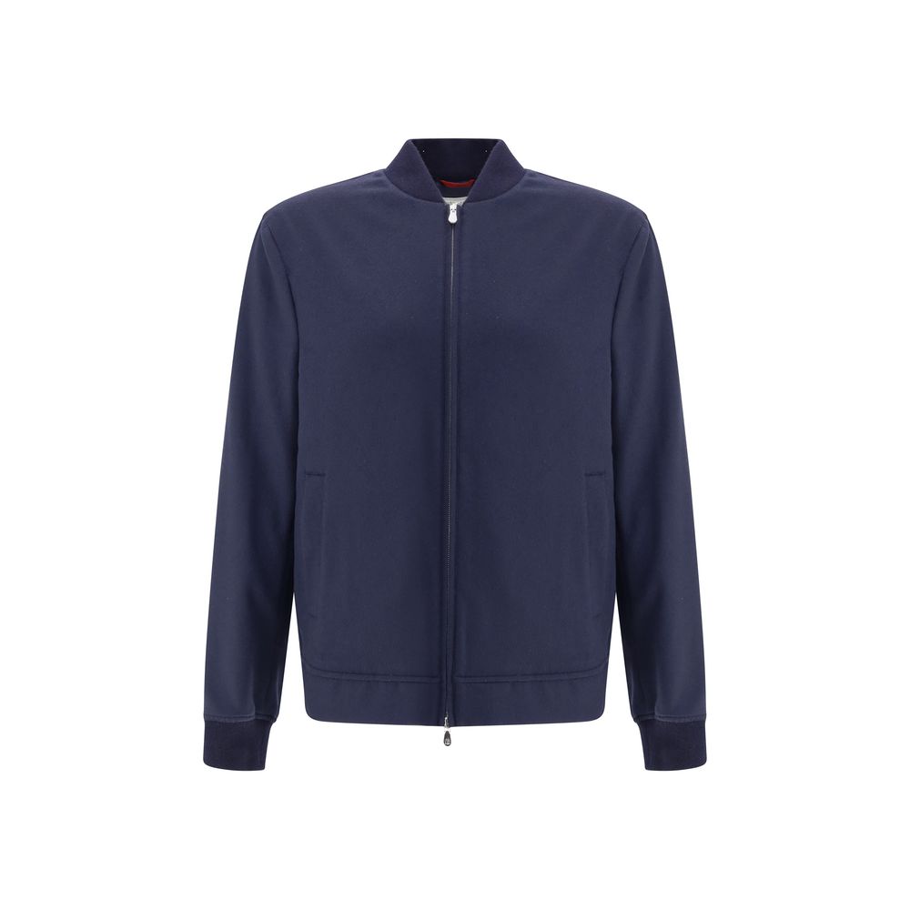Blue Cashmere Bomber
