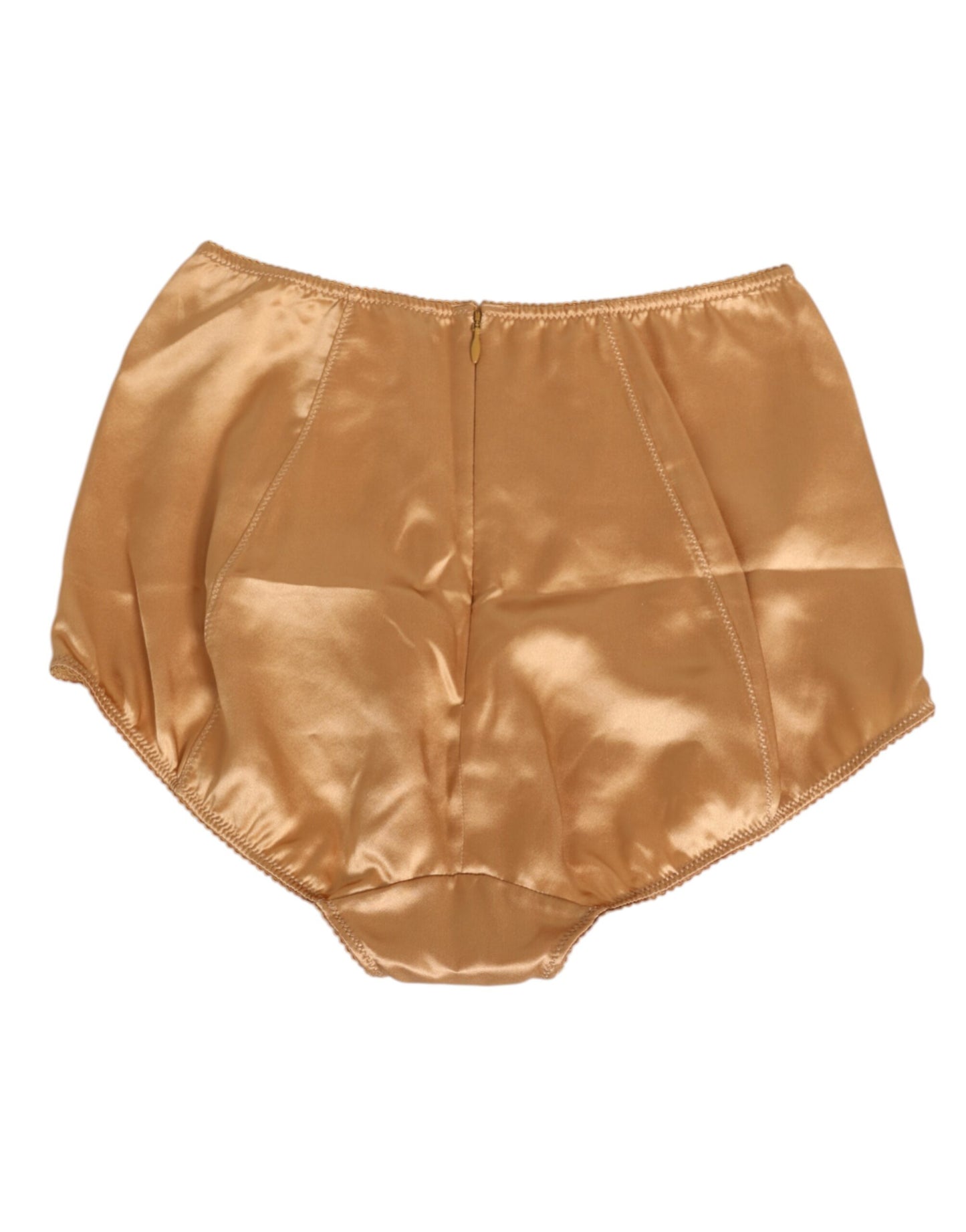 Beige Silk Stretch High Waist Girdle Underwear