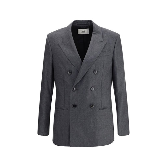 Gray Fleece Wool Blazer
