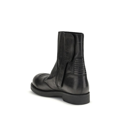 Black Leather Ankle Boots