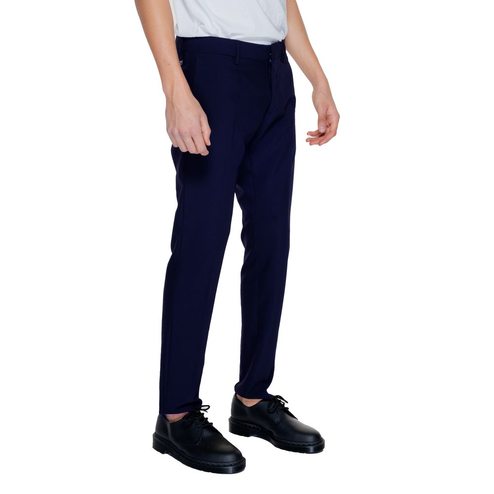 Blue Polyester Pant