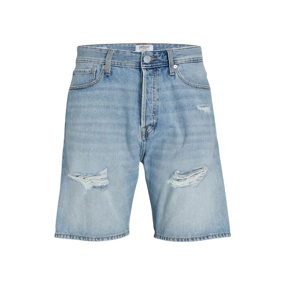 Light Blue Cotton Bermuda Shorts