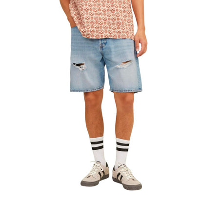Light Blue Cotton Bermuda Shorts