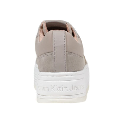 Beige Recycled Cotton Platform Sneakers