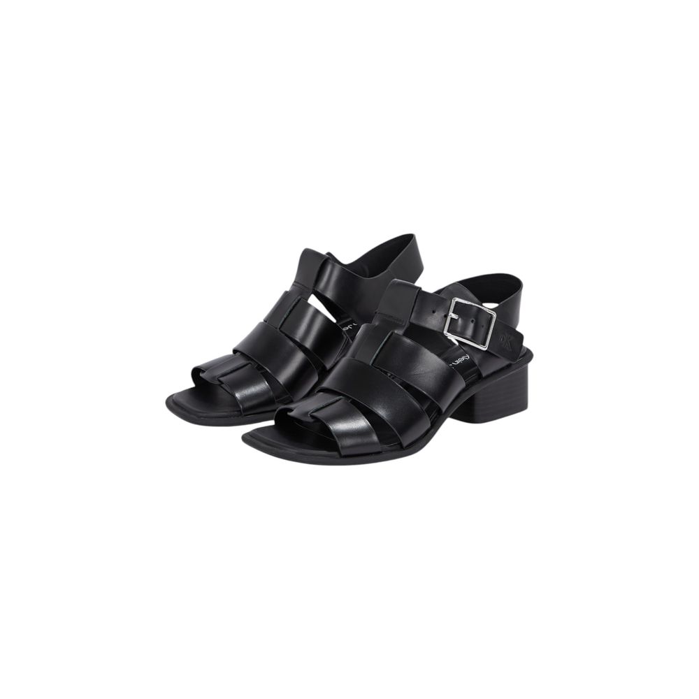 Black Polyester Sandals
