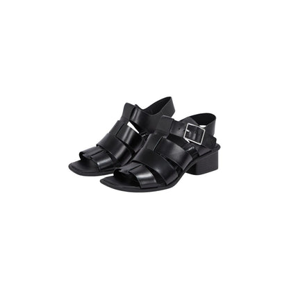 Black Polyester Sandals