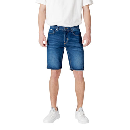 Blue Cotton Bermuda Shorts