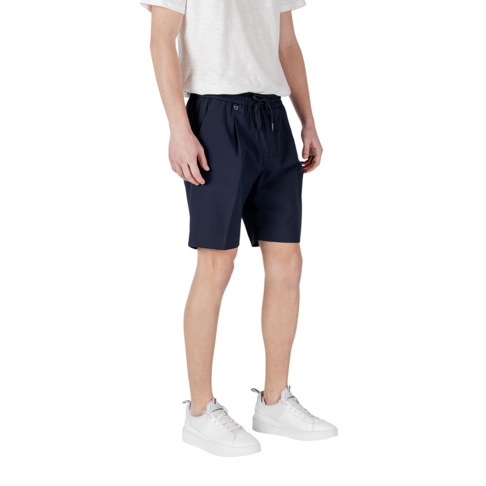 Blue Polyester Bermuda Shorts