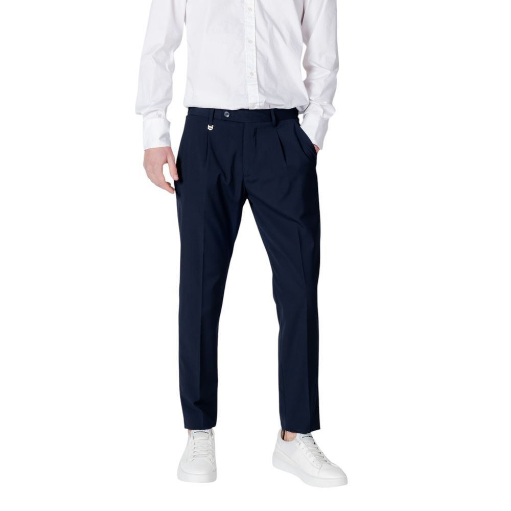 Blue Polyester Dress Pants