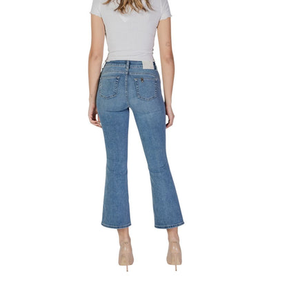 Blue Cotton Bootcut Jeans