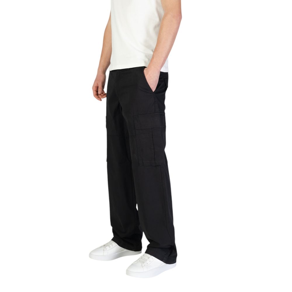 Black Cotton Cargo Pants